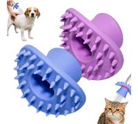2 Pack Pet Shower Sprayer Silicone Scrubbing Brush Dog Grooming Washing