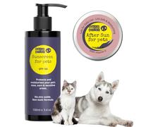 2-Pack Pet Sun Care - SPF 50 Sunscreen Lotion 100ml + After Sun Balm 30ml - Dog & Cat UV Protection & Soothing Recovery - Zinc-Free, Non-Toxic, Safe for Pets - Outdoor Sunblock & Skin Relief