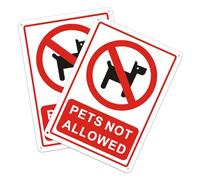 2-pack Pets Not Allowed In Sign Warning No Pet signs Aluminium Hangen Sign, Size 7x10“ (Red-no pet)