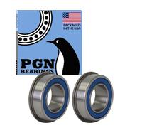 (2 Pack) PGN 5/8" x 1-3/8" Flanged Ball Bearing - Replacement for Lawnmower Wheels - Chrome Steel - Lubricated