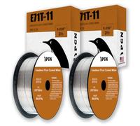 (2 Pack) PGN Flux Core Wire .030 - E71T-11 .030 Inch, 2 Pound Spool - Gasless Mild Steel Welding Wire with Low Splatter - For All Position Arc Welding