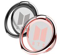 2 Pack Phone Ring Holder Finger Kickstand Universal 360° Rotation Metal Ring Grip for Magnetic Car Mount Compatible with All Smartphone(Grey&Rose)