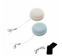 【2 Pack】 Phone Screen Cleaner Dust Plug, Portable Keychain Screen Cleaner for Glasses, Phone, Tablet, Lens - Reusable, Washable, Cute Design with Wrist Strap (Pink/Green) (Pink + Blue)