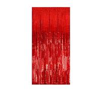 2 Pack Photo Booth 3FT x 8FT Foil Curtain Background Streamers for Birthday Party, Wedding, Graduation, Christmas Decorations Event Horizon Dvd (Red, 1X2M)