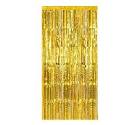 2 Pack Photo Booth 3FT x 8FT Foil Curtain Background Streamers for Birthday Party, Wedding, Graduation, Christmas Decorations Event Horizon Dvd (Gold, 1X2M)