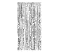 2 Pack Photo Booth 3FT x 8FT Foil Curtain Background Streamers for Birthday Party, Wedding, Graduation, Christmas Decorations Event Horizon Dvd (Silver, 1X2M)