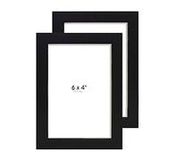 2 Pack Picture Photo Frames, 6x4, Desktop, Portrait and Landscape, Glass Pane, Wall Mount Compatible, by Zen Creations