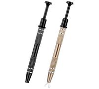 2 Pack Piercing Ball Grabber Tool, Mabor Stainless Steel Jeweler's Pick Up Tool with 4 Prongs Holder Diamond Claw Tweezers for Tiny Objects IC Chip Electronic Components