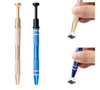 2-Pack Piercing Ball Pliers & 12cm Jewelry Tweezers - 4-Claw Fork Design for Diamond Piercing Balls, Jewelry Making, and Electronic Component Repair (Gold+Blue)