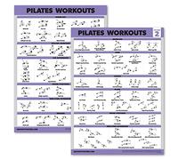 2 Pack - Pilates Workout Posters Volume 1 & 2 - Pilates Mat Work Exercises - Fitness Chart Set (18 x 24, LAMINATED)