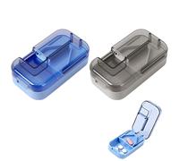 2-Pack Pill Cutter 2-in-1 Professional Pill Splitter with Storage Box, MEOAlBkey Precise 1/2 1/4 1/8 Tablet Cutter for Small & Large Pills Ideal for Elderly Pet Travel Pill Cutter for Small Pills