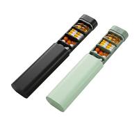 2-Pack Pill Organiser Travel, Travel Pill Organiser Compact, 7-Day Pill Box, Portable Pill Container for Daily Medication Management, Secure Tablet Storage, 18 x 4.7 x 2.8 cm Black and Green