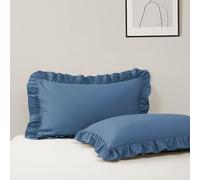2 Pack Pillow Case King Size, 20''x36'' Microfiber Slate Blue Cute Pillow Cases, Soft Breathable and Non Shrinking Envelope Ruffle Pillowcases