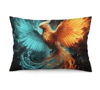 2 Pack Pillow Cases for Hair and Skin, Soft Breathable Pillow Case Covers with Hidden Zipper, Fire and Water Phoenix Pillowcase 12 "x20 Pillow Covers for Sleeping Gift