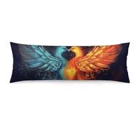 2 Pack Pillow Cases for Hair and Skin, Soft Breathable Pillow Case Covers with Hidden Zipper, Fire and Water Phoenix Pillowcase 20"x54" Pillow Covers for Sleeping Gift