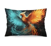 2 Pack Pillow Cases for Hair and Skin, Soft Breathable Pillow Case Covers with Hidden Zipper, Fire and Water Phoenix Pillowcase 16 "x24 Pillow Covers for Sleeping Gift