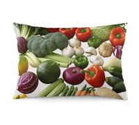 2 Pack Pillow Cases for Hair and Skin, Soft Breathable Pillow Case Covers with Hidden Zipper, Introduction of Various Vegetables Pillowcase 12 "x20 Pillow Covers for Sleeping Gift