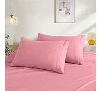 2 Pack Pillowcases King, Pink Pillow Covers Microfiber Pillow Cases Soft Breathable and Non Shrinking Envelope Pillow Shams 20"X 36"