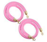 2-Pack Pink Barrier Ropes, Safety Crowd Control with Carabiner Hooks, 60cm for Grand Openings, Event Management, Visitor Direction, Durable and Stylish