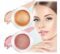 2 Pack Pink Eyeshadow Palette, Highlighter Makeup, Creamy Eye Shadow Set for Long-Lasting Shimmer and Glow, Easy to Blend and Apply Eyeshadow Pearl Finish