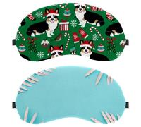 2 Pack Pink Palm Leaves on Blue Background Sleep Eye Mask for Side Sleeper, Sleeping Mask, Light Blocking Eye Mask, Soft Eye Shade Cover for Travel, Nap, Plane