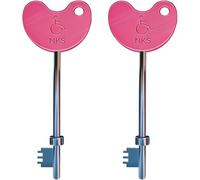 2 Pack Pink Radar Disabled Toilet Keys | UK NKS Compatible | Braille Easy-Grip Heads | Durable Steel Shafts | Spare or Shared Access