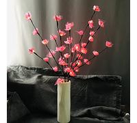 2 Pack Pink Rose LED Twig Lights Lighted Artificial Lace Roses Flower Tree Branch Lights Flexible Branch Decoration Light for Home Shop Windows Vase Table Room Wedding Christmas (Pink Rose)