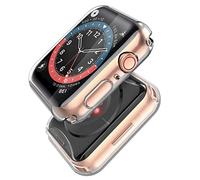 [2-Pack] Piuellia Transparent Case Screen Protector Compatible for Apple Watch Series 9 Series 8 Series 7 41mm, Soft TPU Anti-Drop HD Clear Overall Protective Cover for iWatch