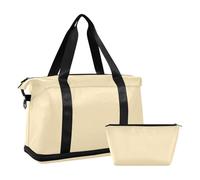 2 Pack Plain Brown Travel Duffel Bags with Adjustable Strap for Workout, Wheat Solid Color Solid Brown, 1 Size, Wheat Solid Brown Plain, 1 size