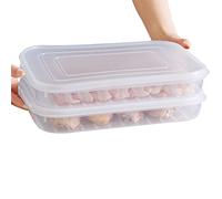2 Pack-Plastic Bacon Keeper with Lids Airtight, Deli Meat Cold Cuts Cheese Saver Food Storage Containers for Refrigerators, Freezer, Shallow Low Profile Christmas Cookie Holder