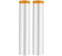 2-Pack Plastic Dust Sheet Rolls with Self-Adhesive Tape, 2.7M x 20M Drop Film Pre-Taped Masking Film, Plastic Dust Sheet Cloth for Painting Car Wall Furniture Windows Doors and Spraying Protection
