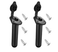 2-Pack Plastic Flush Mount Kayak Rod Holders with Cap Covers，Fishing Tackle Accessory Tool，for Kayak, Canoe, Small Boat Accessories Loopunk