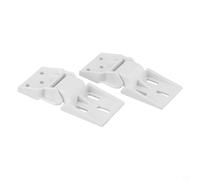 2 Pack Plastic Folding Door Hinges with 3 Pre-Drilled Holes Compatible with Freezers, Long Lasting White ABS Replacement Parts for Smooth and Easy