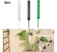 2-Pack Plastic Moss Poles with Integrated Stakes for Climbing Plants - 24 cm Tall Sphagnum Support, Black & Green, Ideal for Ivy, Monst(Green)
