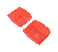 2-Pack Plastic Parts Organizer Boxes, PE Component Storage Bins with Dividers for Screws Hardware Tools, Workshop Shelf Sorting Cases for Garage, Blue Red Black(red)