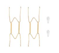 2 Pack Plate Hangers for The Wall, Suitable for 8-10 inch Art Plate, Stainless Steel Invisible Heavy Duty Wire Plate Holder with Wall Hooks, Plate Hangers for Displaying Plates, Platter, Dish, Gold