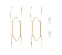 2 Pack Plate Hangers for The Wall, Suitable for 9-11 inch Art Plate, Stainless Steel Invisible Heavy Duty Wire Plate Holder with Wall Hooks, Plate Hangers for Displaying Plates, Platter, Dish, Gold