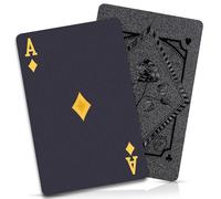 2 Pack Playing Cards Plastic Playing Cards Waterproof Cards Deck of Cards Black Cool Poker Cards for Family Party and Game BBQ Gatherings Adult Card Games Standard Index Card