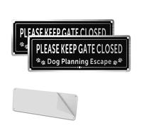 2 Pack Please Close the Gate Sign Dog,Beware of the Dogs Sign Outdoor Gate,Brushed Aluminium 3.5 x 9.8 Inches Shut Gate Sign Rust-Free Metal UV Protected Weatherproof Fade-Resistant Easy to Install