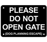2 Pack Please Do Not Open Gate Dog Planning Escape - Home Wall Decoration 8 x 12 inch For Outdoor & Indoor