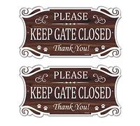 2 Pack Please Keep Gate Closed Thank You Signs 12 x 6 Inches Metal Rust Aluminum Weatherproof UV Protected Durable Ink Easy Mounting Indoor or Outdoor Use