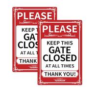 2 Pack Please Keep This Gate Closed At All Times Sign 20 x 30 x 0.1 cm Metal Warning Please Keep This Gate Closed Sign