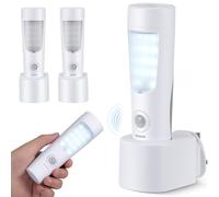 2 Pack Plug in Motion Sensor Night Light, 4 in 1 Emergency Light with Rechargeable Base, Bright Power Failure Light, Portable Emergency Torch, Plug in Night Light for Hallway Stairs Nursery Bedroom