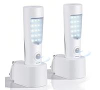2 Pack Plug in Motion Sensor Night Light, 4 in 1 Emergency Light with Rechargeable Base, Bright Power Failure Light, Portable Emergency Torch, Plug in Night Light for Hallway Stairs Nursery Bedroom