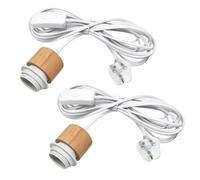 2 Pack Plug in Pendant Light Cord, 5M Light Cable with Switch and Plug, E27 Lamp Holder, Plug in Ceiling Light Fitting, Industrial Vintage Hanging Light for Indoor Decoration, DIY Lampshade, White