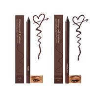 2 Pack Plum & Chocolate Waterproof Gel Eyeliner Pencil - Smudge-Proof Long-Lasting Eye Makeup Sharpenable Creamy Texture Ideal for Waterline Tightline Winged Looks For All-Day Comfort