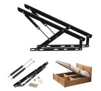 2 Pack Pneumatic Bed Lift Mechanism Hydraulic Bed Lift Mechanisms, Heavy Duty Hydraulic Bed Mechanism Bed Storage Lift, Hydraulic Rod, Silent Opening and Closing, Heavy Duty Hinges(1.2m)