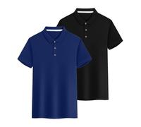 2 Pack: Polo T Shirts for Women UK Lightweight Moisture Wicking Short Sleeve Polos Casual Solid Color 3 Buttons Breathable Work Tops Quick Dry Athletic Golf Tennis Shirts S-4XL