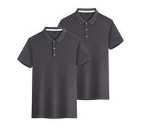 2 Pack: Polo T Shirts for Women UK Lightweight Moisture Wicking Short Sleeve Polos Casual Solid Color 3 Buttons Breathable Work Tops Quick Dry Athletic Golf Tennis Shirts S-4XL