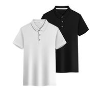 2 Pack: Polo T Shirts for Women UK Lightweight Moisture Wicking Short Sleeve Polos Casual Solid Color 3 Buttons Breathable Work Tops Quick Dry Athletic Golf Tennis Shirts S-4XL